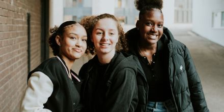 young women smiling
