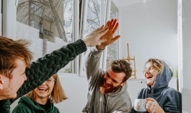 group of christians having a great time